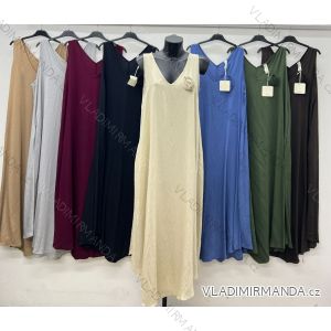 Šaty dlhé voľnočasové letné bez rukávu dámske nadrozmer (46/48/50 ONE SIZE) TALIANSKA MÓDA IM425450