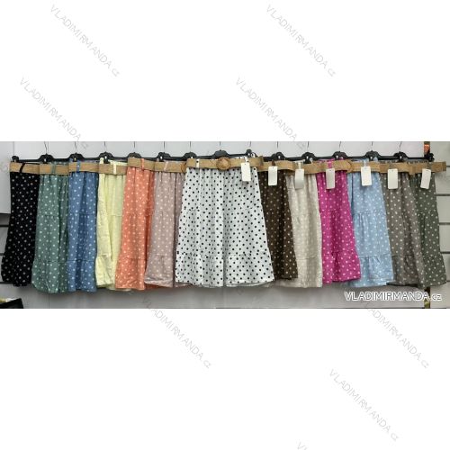Sukňa dlhá bodková s opaskom dámska (S/M/L ONE SIZE) TALIANSKA MÓDA IMWBH251757