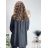 Tunika 3/4 košilová dlouhý rukáv dámská nadrozměr (48/50 ONE SIZE) ITALSKá MODA IM7246236/DUR -   čierna -   46/48/50