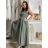 Šaty dlhé letné na ramienka dámske (S/M/L ONE SIZE) TALIANSKA MÓDA IMWGS251531/DR -   zelená khaki -   S/M/L