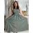 Šaty dlhé letné na ramienka dámske (S/M/L ONE SIZE) TALIANSKA MÓDA IMWGS251531/DR -   zelená khaki -   S/M/L