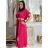 Šaty letné košeľové s opaskom krátky rukáv dámske (S/M/L ONE SIZE) TALIANSKA MóDA IM424486/DR modrá mintova M / L