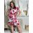 Šaty letní krátký rukáv dámské (S/M/L ONE SIZE) ITALSKÁ MÓDA IMD250004