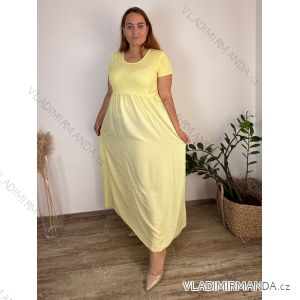 Šaty dlhé voľnočasové krátky rukáv dámske nadrozmer (42/44/46 ONE SIZE) TALIANSKA MÓDA IMD2525370