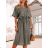 Šaty dlhé letné košeľové ľanové krátky rukáv dámske (S/M/L ONE SIZE) TALIANSKA MÓDA IMWAD252008