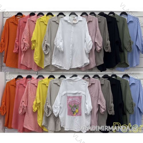 Košeľa mušelínová dlhý rukáv dámska (S/M/L ONE SIZE) TALIANSKA MÓDA IMWCP252023