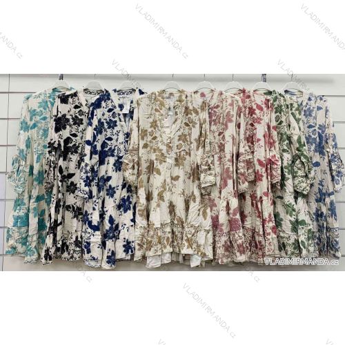 Šaty košeľové španielske 3/4 dlhý rukáv dámske (S/M/L ONE SIZE) TALIANSKA MÓDA IMWCP252030