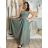 Šaty dlhé letné na ramienka dámske (S/M/L ONE SIZE) TALIANSKA MÓDA IMWGS251531/DR -   zelená khaki -   S/M/L
