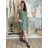 Šaty krátke voľnočasové letné krátky rukáv dámske SARA (S/M/L ONE SIZE) TALIANSKA MÓDA IMSM25046/DU S/M/L zelená khaki