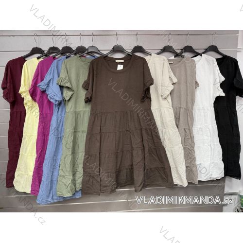 Šaty voľnočasové letné oversize krátky rukáv dámske (XS/S/M ONE SIZE) TALIANSKA MÓDA IMWGS251957