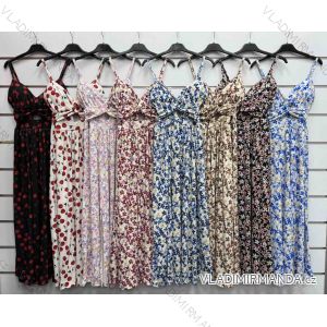 Šaty letné dlhé kvetované na ramienka dámske (XS/S/M ONE SIZE) TALIANSKA MÓDA IMWDK252034