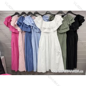 Šaty voľnočasové letné oversize krajkové krátky rukáv dámske (XS/S/M ONE SIZE) TALIANSKA MÓDA IMWGS251958