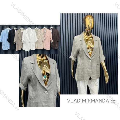 Sako ľanové 3/4 dlhý rukáv dámske (S/M/L ONE SIZE) TALIANSKA MÓDA IMWCA251976