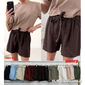 Šortky ľanové dámske (S/M/L ONE SIZE) TALIANSKA MÓDA IMWBH252107