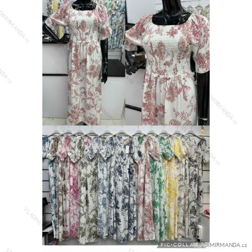 Šaty dlhé španielske krátky rukáv dámske (S/M/L ONE SIZE) TALIANSKA MÓDA IMWBH252116