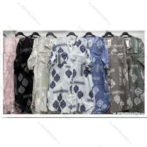 Šaty letné košeľové 3/4 dlhý rukáv dámske (S/M/L ONE SIZE) TALIANSKA MÓDA IMWDY252058