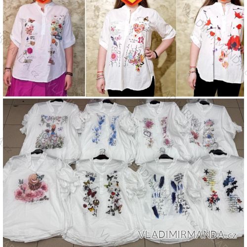 Košeľa 3/4 dlhý rukáv dámska (S/M/L ONE SIZE) TALIANSKA MÓDA IMWDY252061