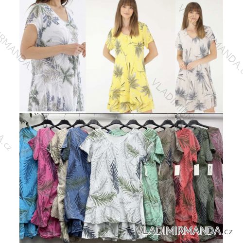 Šaty letné krátky rukáv dámske (S/M/L ONE SIZE) TALIANSKA MÓDA IMWDY252066