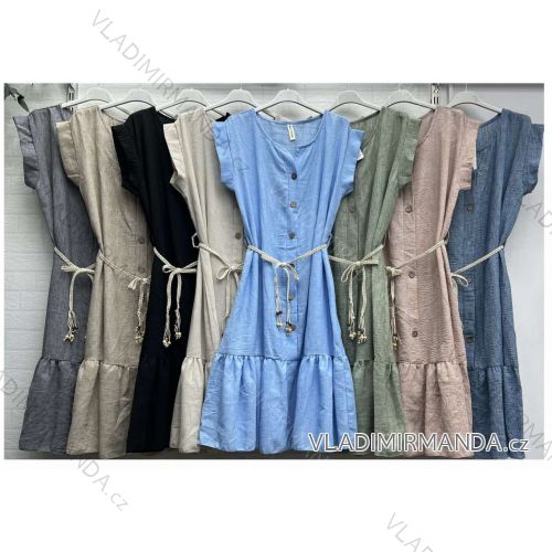 Šaty letné krátky rukáv dámske (S/M/L ONE SIZE) TALIANSKA MÓDA IMWDY252069
