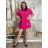 Šaty oversize krátky rukáv dámske nadrozmer LAURA (M/L/XL ONE SIZE) TALIANSKA MÓDA IMC25207/DU M/L/XL tmavo ružová