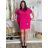Šaty oversize krátky rukáv dámske nadrozmer LAURA (M/L/XL ONE SIZE) TALIANSKA MÓDA IMC25207/DU M/L/XL tmavo ružová