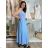 Šaty dlhé na ramienka dámske AMANDA (S/M/L ONE SIZE) TALIANSKA MÓDA IMWGS25274/DU S/M/L svetlo modrá