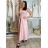Šaty dlhé na ramienka dámske AMANDA (S/M/L ONE SIZE) TALIANSKA MÓDA IMWGS25274/DU S/M/L růžová světlá