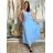 Šaty dlhé na ramienka dámske AMANDA (S/M/L ONE SIZE) TALIANSKA MÓDA IMWGS25274/DU S/M/L svetlo modrá