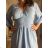 Šaty letný mušelín 3/4 dlhý rukáv dámske LILI (S/M/L ONE SIZE) TALIANSKA MÓDA IMWGS251111/DU béžová S/M/L