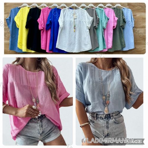 Tunika s príveskom krátky rukáv dámska (S/M/L ONE SIZE) TALIANSKA MÓDA IMWBL252078