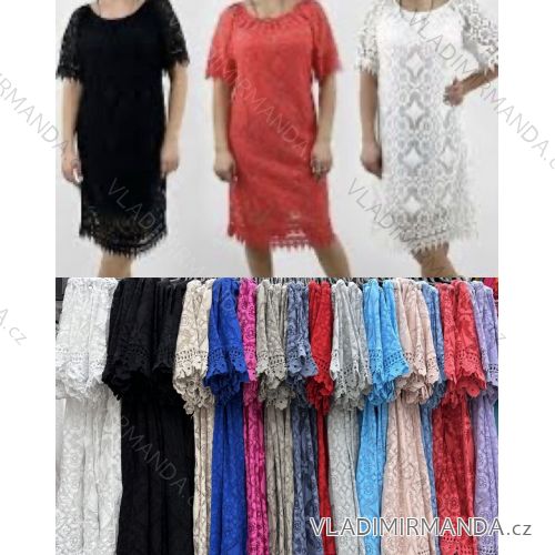 Šaty letné krajkové krátky rukáv dámske (S/M/L ONE SIZE) TALIANSKA MÓDA IMWDV252093