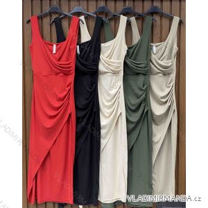 Šaty dlhé elegantné letné na ramienka dámske (XS/S/M ONE SIZE) TALIANSKA MÓDA IMWHD252128