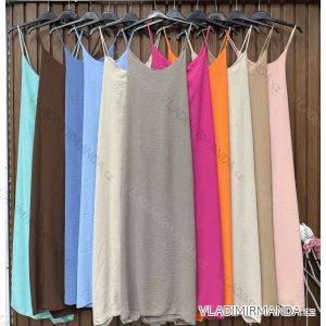 Šaty dlhé voľnočasové letné na ramienka dámske (S/M/L ONE SIZE) TALIANSKA MÓDA IMWHD252137
