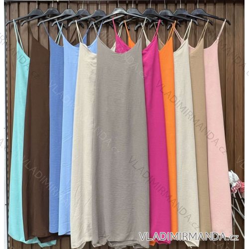 Šaty dlhé voľnočasové letné na ramienka dámske (S/M/L ONE SIZE) TALIANSKA MÓDA IMWHD252137