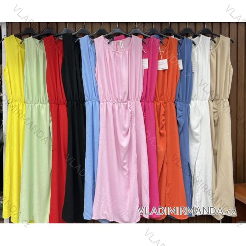 Šaty dlhé voľnočasové letné bez rukávov dámske (XS/S/M ONE SIZE) TALIANSKA MÓDA IMWHD252141