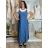 Šaty letné dlhé na ramienka s tričkom dámske TINA (S / M / L ONE SIZE) TALIANSKÁ MÓDA IMSM251118/DU S/M/L modrá