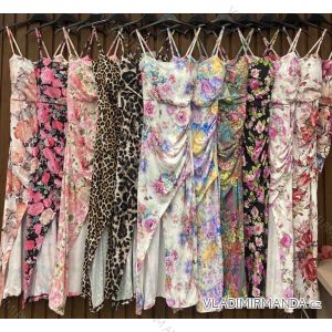 Šaty dlhé letné kvetované a leopardie na ramienka dámske PAIPER (XS/S/M ONE SIZE) TALIANSKA MÓDA IMWHD252147
