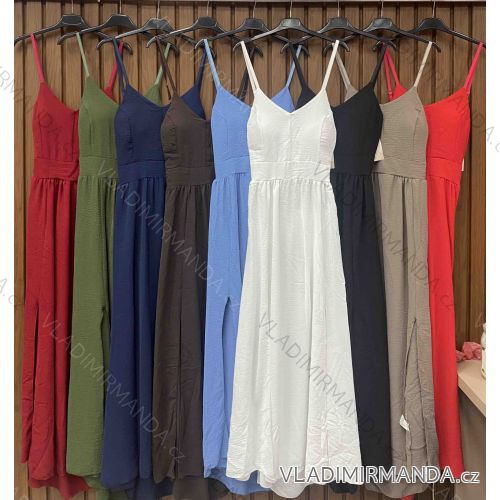 Šaty dlhé letné na ramienka dámske (XS/S/M ONE SIZE) TALIANSKA MÓDA IMWHD252150