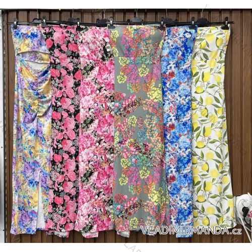 Šaty dlhé letné kvetované, citrónky lemon a leopardí carmen cez prsia dámske (XS/S/M ONE SIZE) TALIANSKA MÓDA IMWHD252153