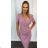 Šaty spoločenské elegantný krátky rukáv dámske nadrozmer ALDONA (40-50 ONE SIZE) POLSKÁ MÓDA PMLBT25ALDONA