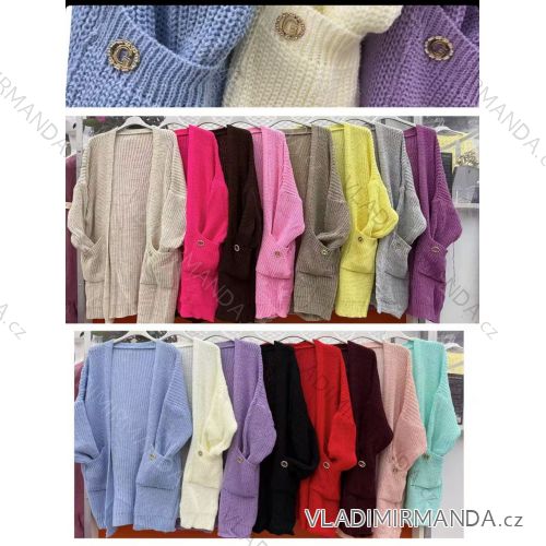 Cardigan pletený teplý dlhý rukáv dámsky (S/M/L ONE SIZE) TALIANSKA MÓDA IMWCW252174