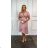 Šaty spoločenské elegantný krátky rukáv dámske nadrozmer RAVENA (40-48 ONE SIZE) POLSKÁ MÓDA PMLBT25RAVENA/DU 42 ružová