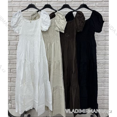 Šaty dlhé letné krátky rukáv dámske (S/M/L ONE SIZE) TALIANSKA MÓDA imwRM252184