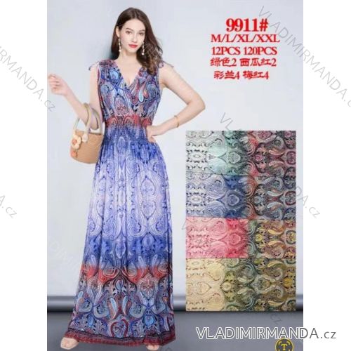 Šaty dlhé letné bez rukávu dámske nadrozmer (M/L - XL/XXL ONE SIZE) TALIANSKA MÓDA IMBM259911