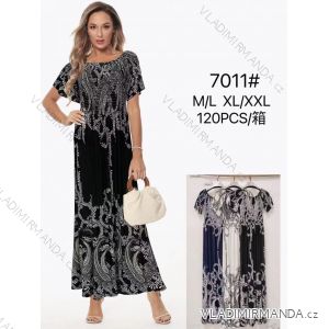 Šaty dlhé letné krátky rukáv dámske nadrozmer (M/L - XL/XXL ONE SIZE) TALIANSKA MÓDA IMBM257011
