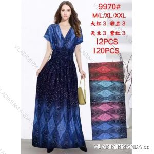 Šaty dlhé letné krátky rukáv dámske nadrozmer (M/L - XL/XXL ONE SIZE) TALIANSKA MÓDA IMBM259970