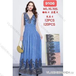 Šaty dlhé letné bez rukávu dámske nadrozmer (M/L - XL/XXL ONE SIZE) TALIANSKA MÓDA IMBM259106