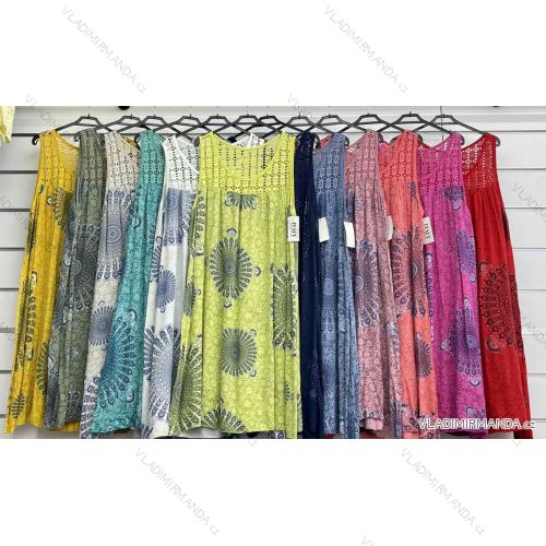 Šaty letné bez rukávu dámske nadrozmer (42/44/46 ONE SIZE) TALIANSKA MÓDA IMWCL252203