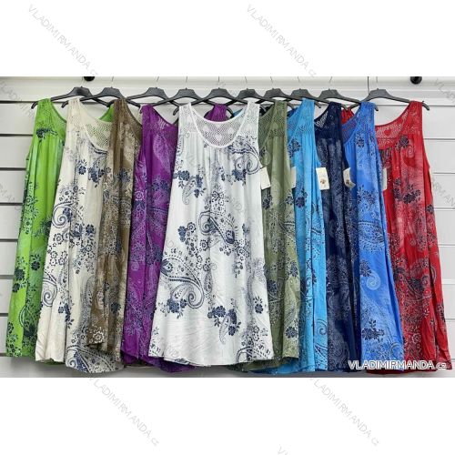 Šaty letné bez rukávu dámske nadrozmer (42/44/46 ONE SIZE) TALIANSKA MÓDA IMWCL252204