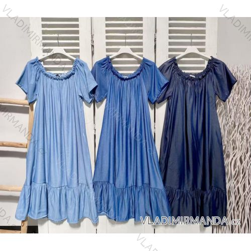 Šaty voľnočasové letné krátky rukáv dámske (S/M/L ONE SIZE) TALIANSKA MÓDA IMWKK252210